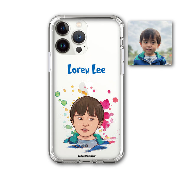 CustomMadeCase - Cartoon Clear Case 相片漫畫化設計 全透明防撞 手機殼 (人像 寵物 兒童 家庭)